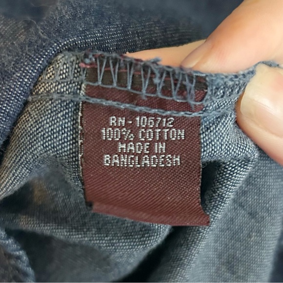 Vintage Coleman Men’s Blue Jean Denim Button Down Shirt Large 100% Cotton Tool - Picture 10 of 10